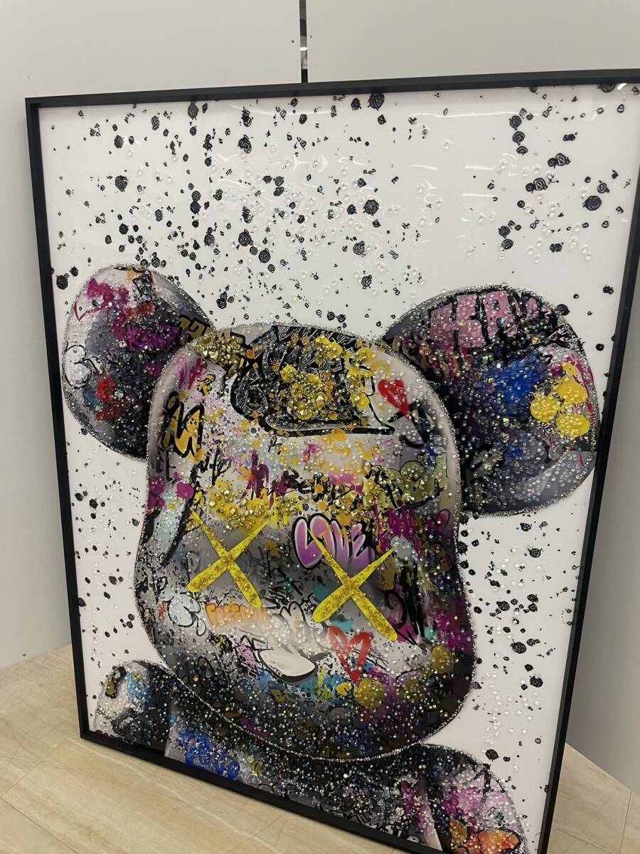 水晶絵 BE@RBRICK KAWS ベアブリック アートパネル 立体 絵画 水晶絵 BE@RBRICK KAWS ベアブリック アートパネル 立体 絵画