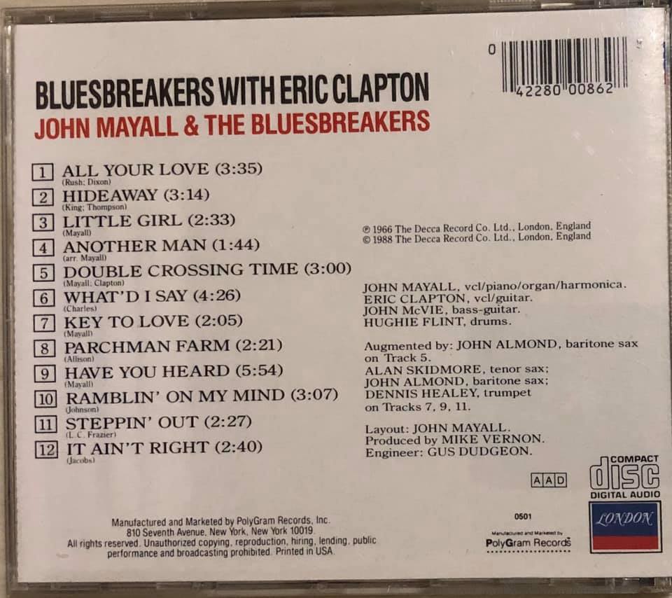 【CD】John Mayall / Blues Breakers With Eric Clapton ☆ エリック・クラプトン / Jack Bruce / Alan Skidmore / Mike Vernon_画像3