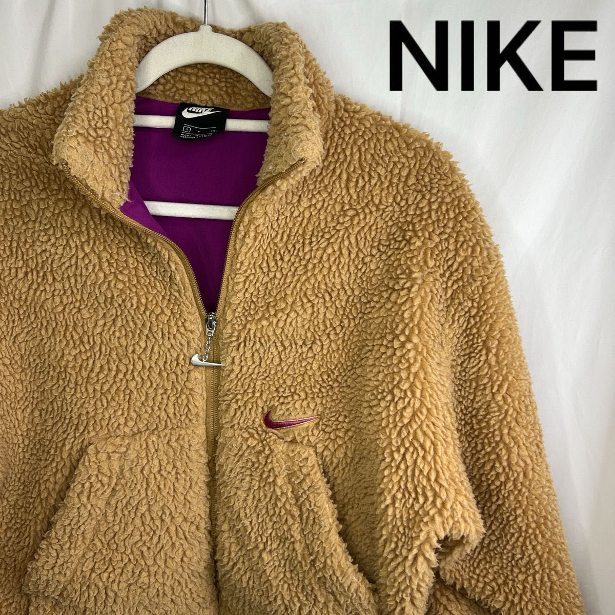 NIKE ナイキ ボアジャケット ボアブルゾン アウター ロゴ刺繍 NIKE ナイキ ボアジャケット ボアブルゾン アウター ロゴ刺繍