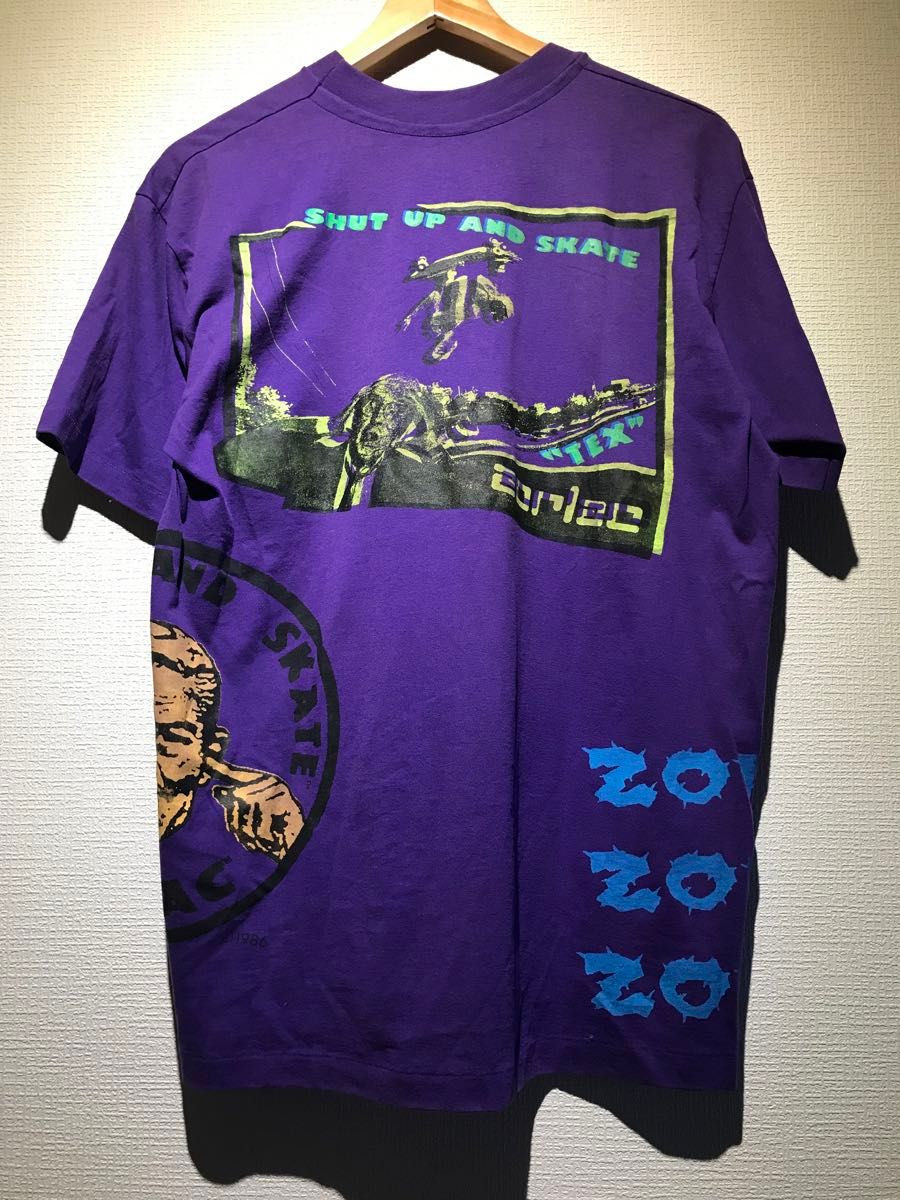 80s zorlac ゾーラック pushead パスヘッド old タグ欠 パープル 80s zorlac ゾーラック pushead パスヘッド old タグ欠 パープル
