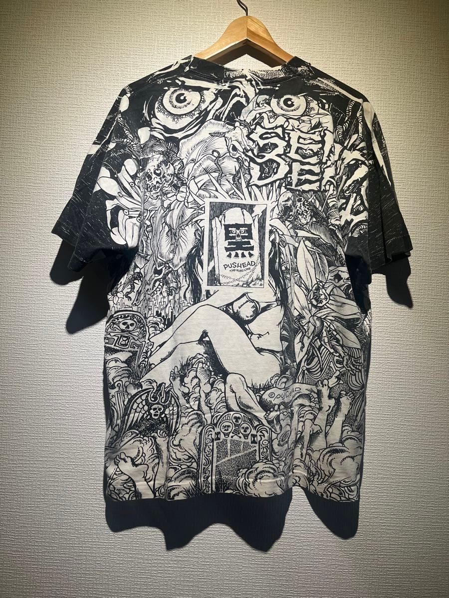 90s SEPTIC DEATH セプティックデス pushead 古着 Tシャツ 総柄 90s SEPTIC DEATH セプティックデス pushead 古着 Tシャツ 総柄