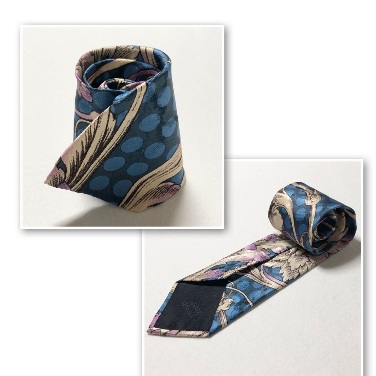 美品 GIANNI VERSACE ジャンニヴェルサーチ ネクタイ 花柄 水玉 美品 GIANNI VERSACE ジャンニヴェルサーチ ネクタイ 花柄 水玉