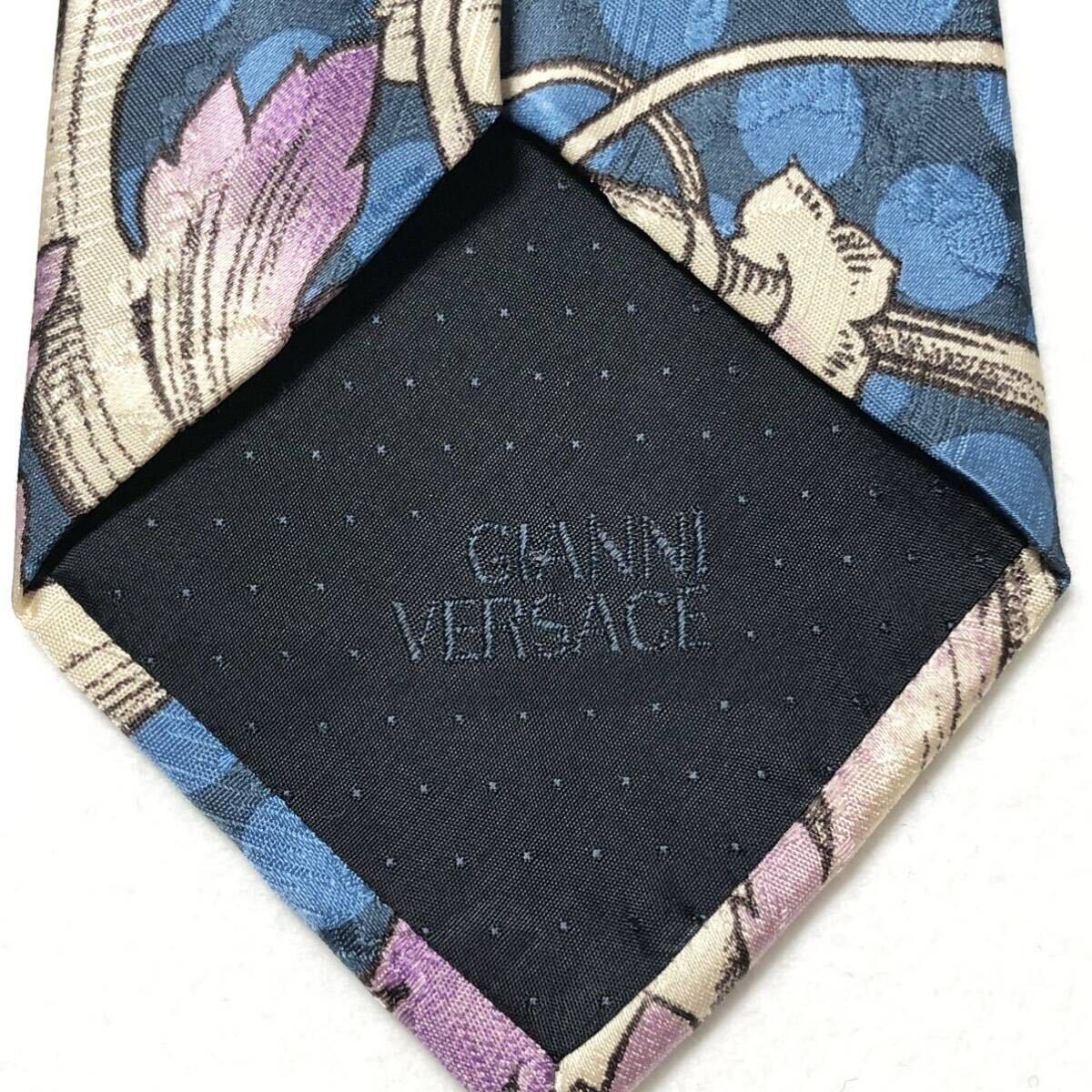 美品 GIANNI VERSACE ジャンニヴェルサーチ ネクタイ 花柄 水玉 美品 GIANNI VERSACE ジャンニヴェルサーチ ネクタイ 花柄 水玉