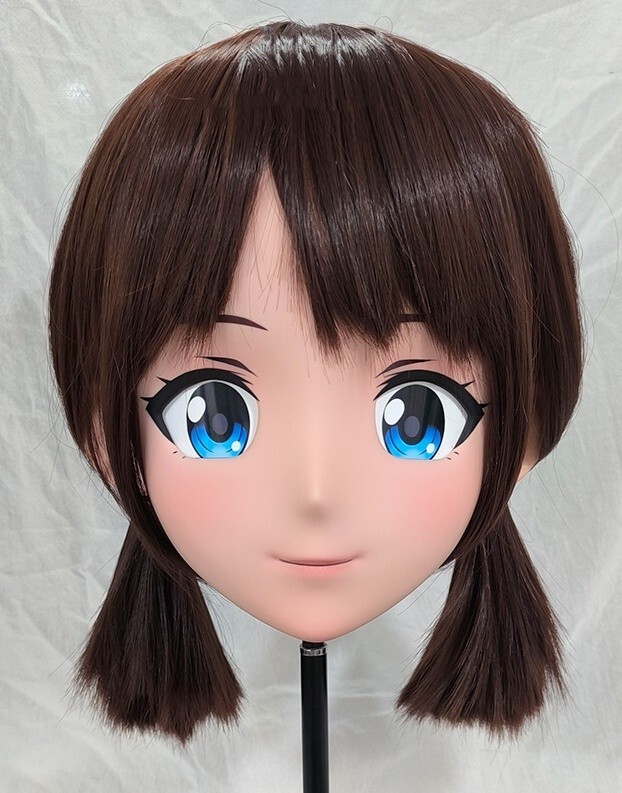 ハーフマスク 眼球付き カツラ付き 肌色 K 樹脂製 ヘッド ハーフマスク 眼球付き カツラ付き 肌色 K 樹脂製 ヘッド