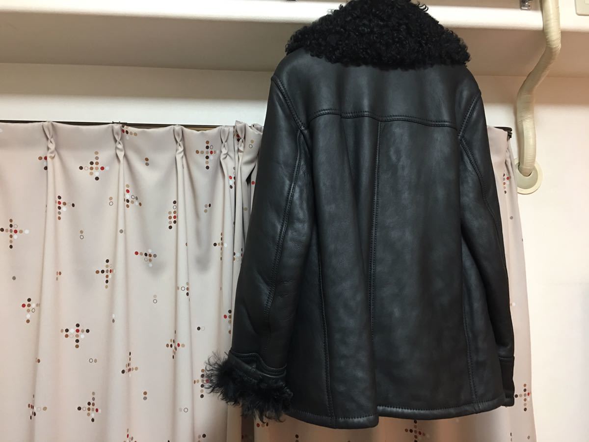 GUCCI высший класс черный машина Lee кожа пальто размер 48 обычная цена 90 десять тысяч прекрасный товар 