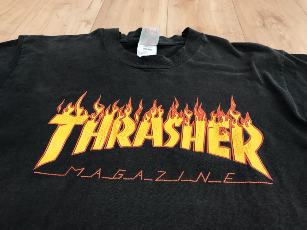 90's～ USA製 ビンテージ THRASHER スラッシャー 長袖 Tシャツ ロンT_画像3