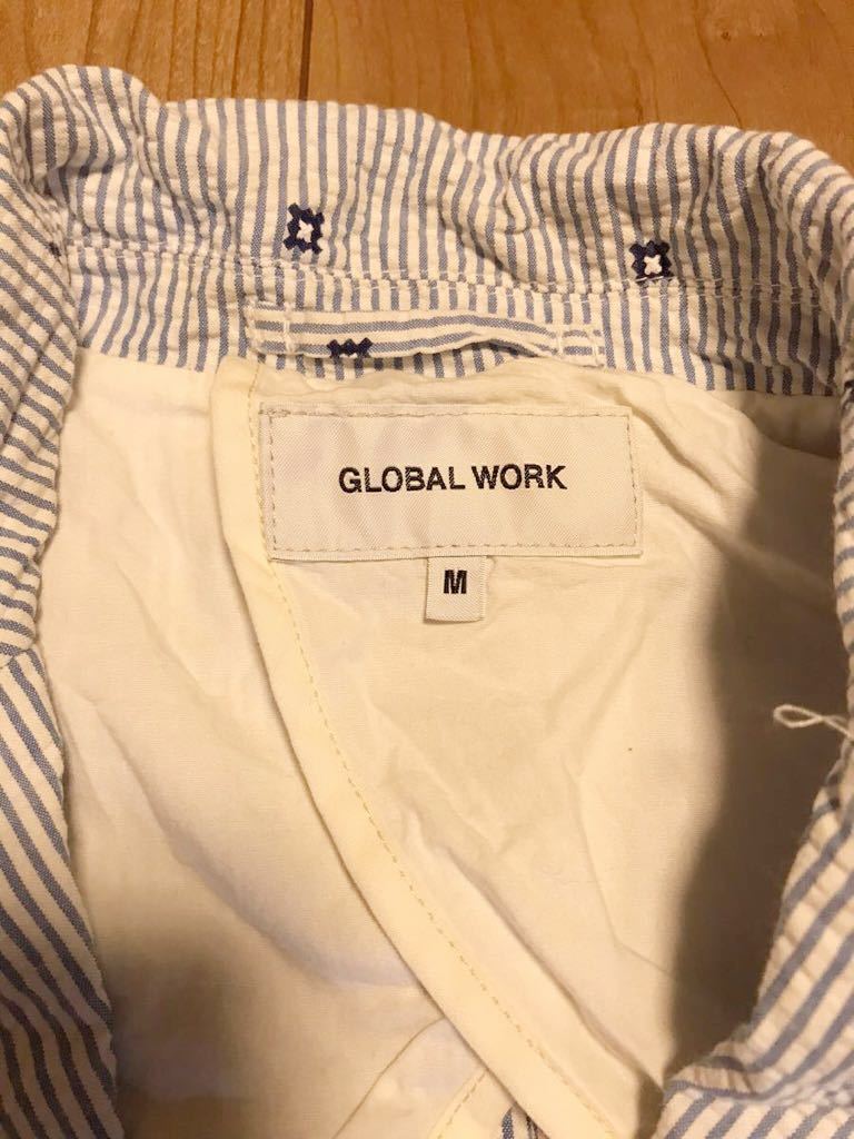 GLOBAL WORK glow bar Work total pattern & stripe tailored jacket sizeM