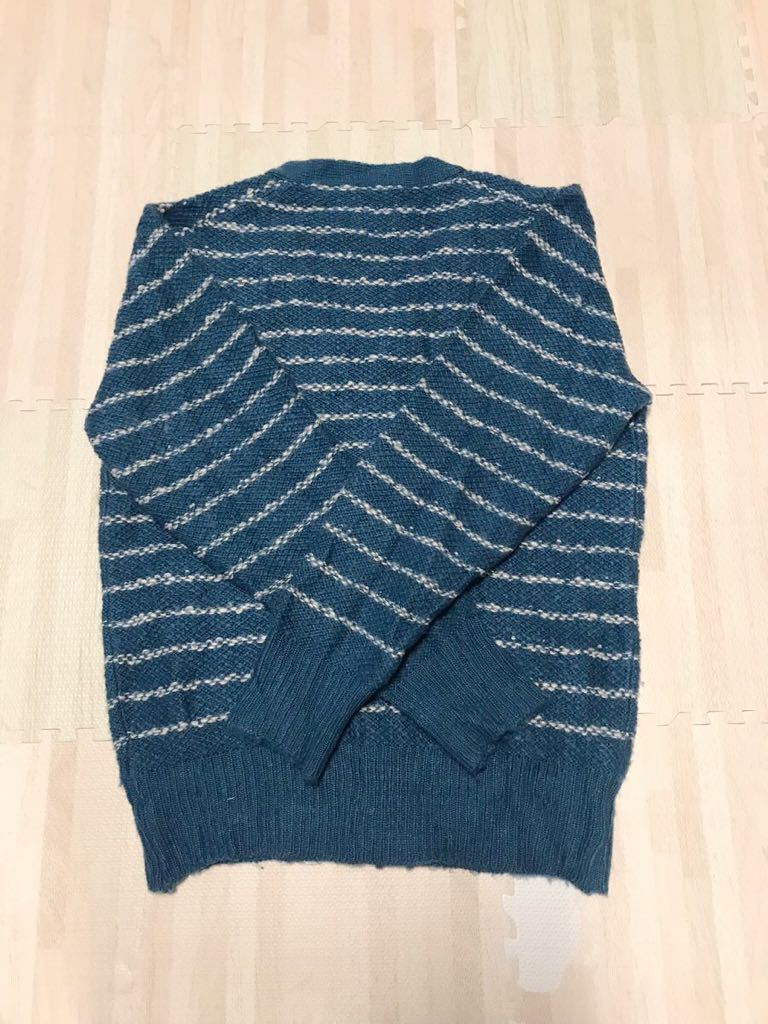 MAGIC NUMBER Magic number border pattern knitted cardigan blue blue sizeM