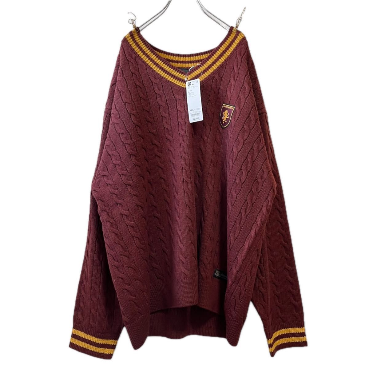 GU ハリーポッターコラボ Vネックセーター グリフィンドール XL GU ハリーポッターコラボ Vネックセーター グリフィンドール XL