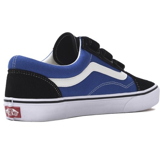 ■バンズ オールドスクール イージー デラックス ブルー/ブラック/ホワイト 新品 25.0cm US7 VANS OLD SKOOL EZ DX べロクロ_画像4