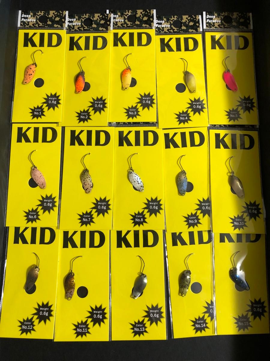 ディープパラドックス キッド KID 0.6g 全色15枚セット ① ディープパラドックス キッド KID 0.6g 全色15枚セット ①