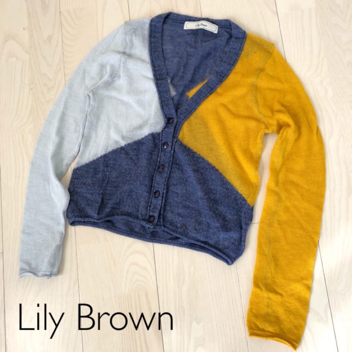 ◇Lily Brown◇ リリーブラウン ベロア風チャイナカーディガン 激安オフライン販売 ◆Lily ベロア風チャイナカーディガン リリーブラウン Brown◆ カーディガン/ボレロ