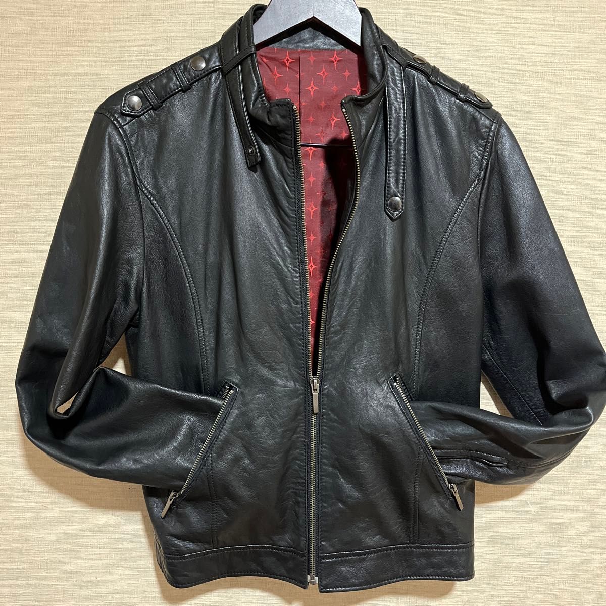 フジコウ ラムレザージャケット シングル ライダース ブルゾン フジコウ ラムレザージャケット シングル ライダース ブルゾン