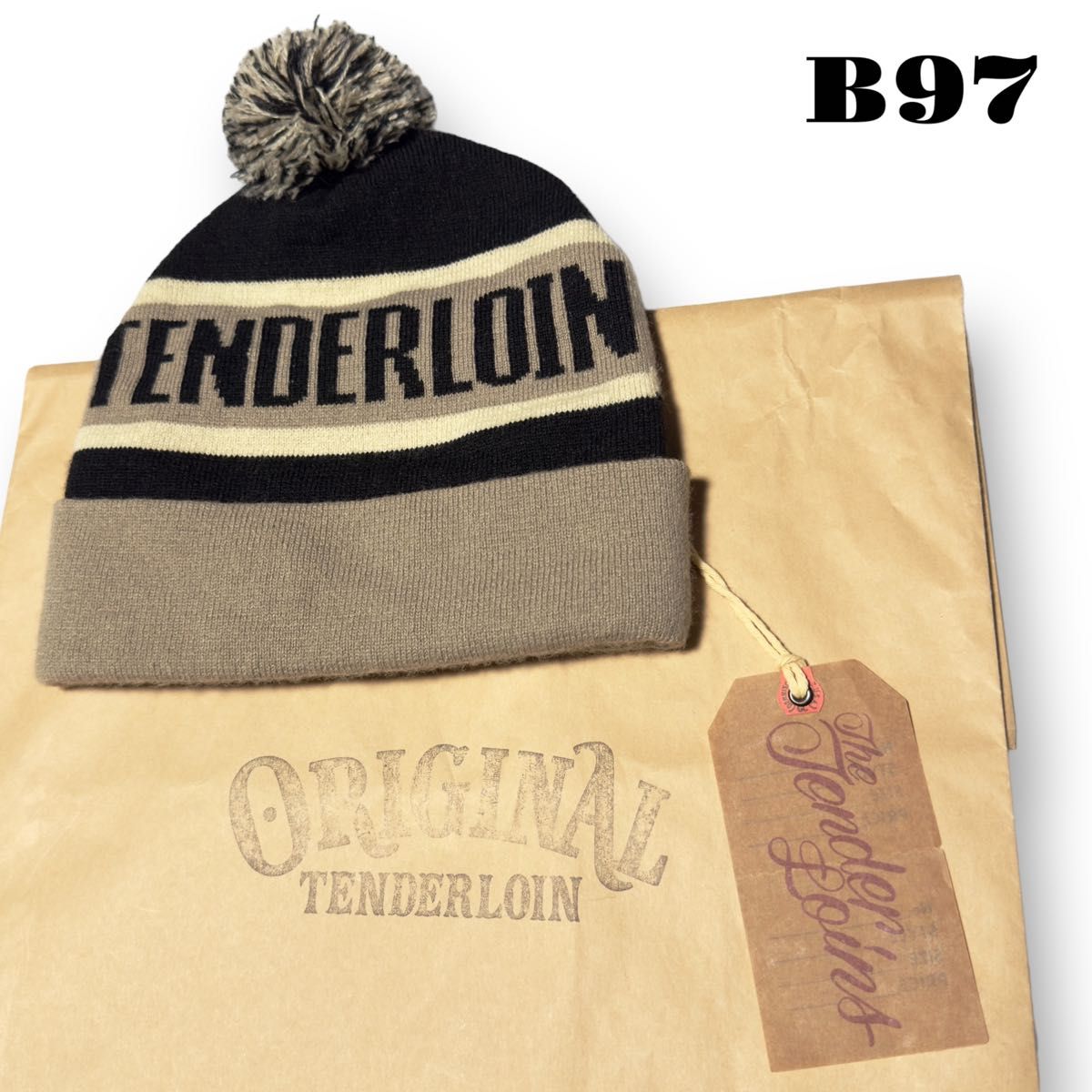 希少品 TENDERLOIN テンダーロイン ボンボン ビーニー ブラック 希少品 TENDERLOIN テンダーロイン ボンボン ビーニー ブラック