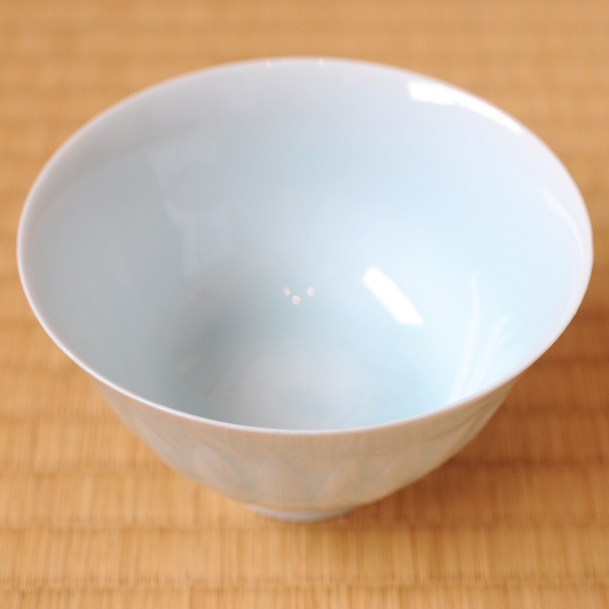 人間国宝 塚本快示 本人作 青白磁 汲出碗 五客 希少作品 快山窯 人間国宝 塚本快示 本人作 青白磁 汲出碗 五客 希少作品 快山窯