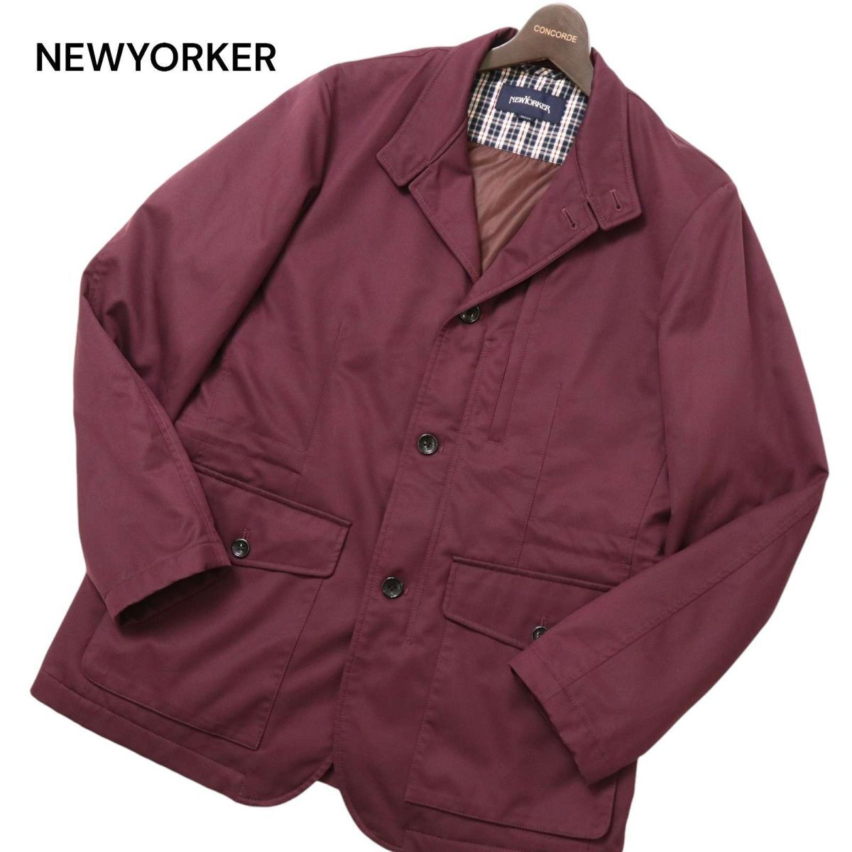 NEWYORKER ニューヨーカー 秋冬 中綿★ 裏地チェック使い ジャケット カバーオール Sz.M　メンズ　C4T10052_B#N