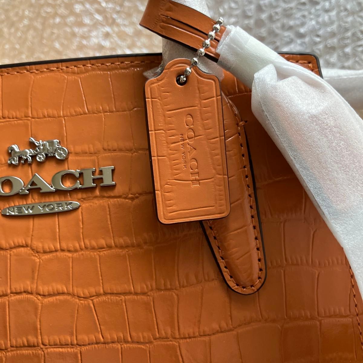 即発送!コーチ アンドレア キャリーオール クロコ ショルダー 新品未使用品 COACH コーチ アンドレア キャリーオール クロコ型