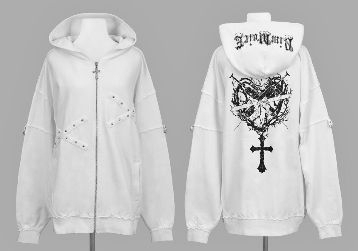 正規品 新品 Sickness パーカー【White】 白 ホワイト DimMoire 正規品 新品 Sickness パーカー【White】 白 ホワイト DimMoire
