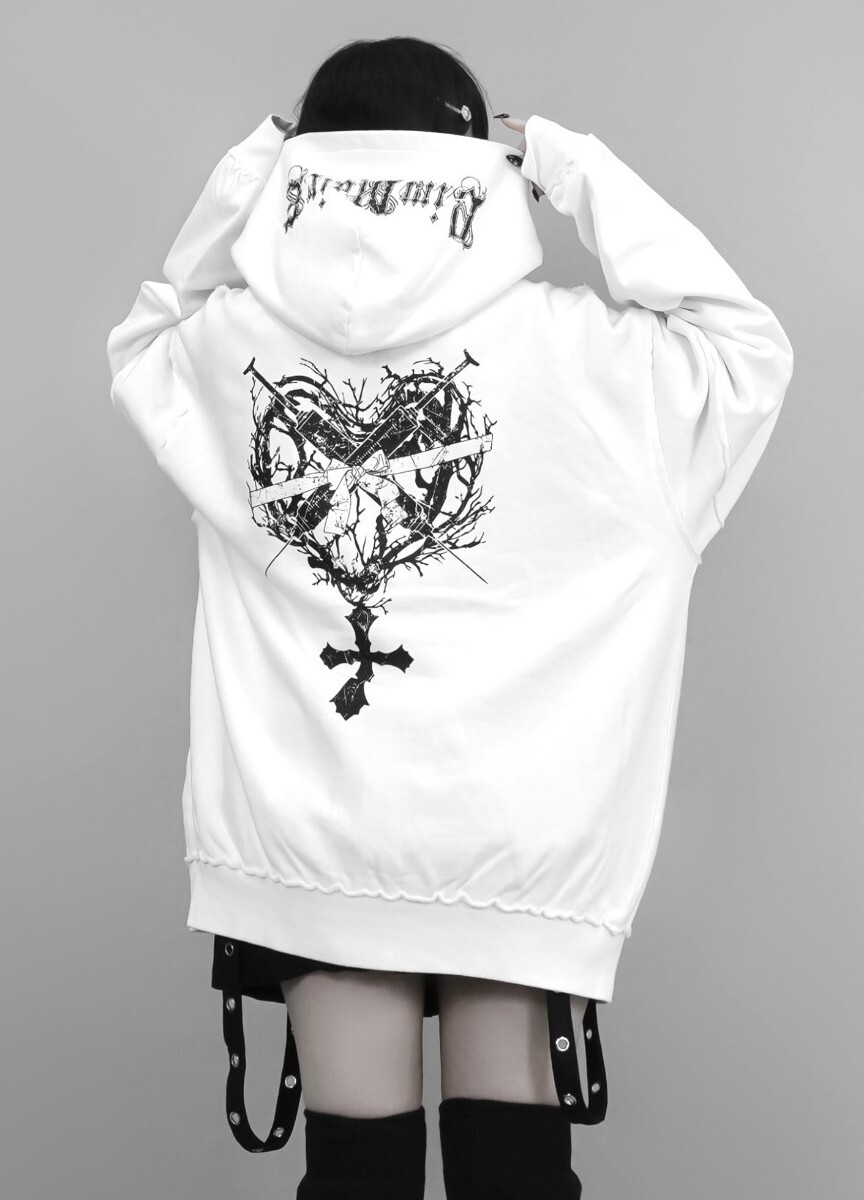 正規品 新品 Sickness パーカー【White】 白 ホワイト DimMoire 正規品 新品 Sickness パーカー【White】 白 ホワイト DimMoire