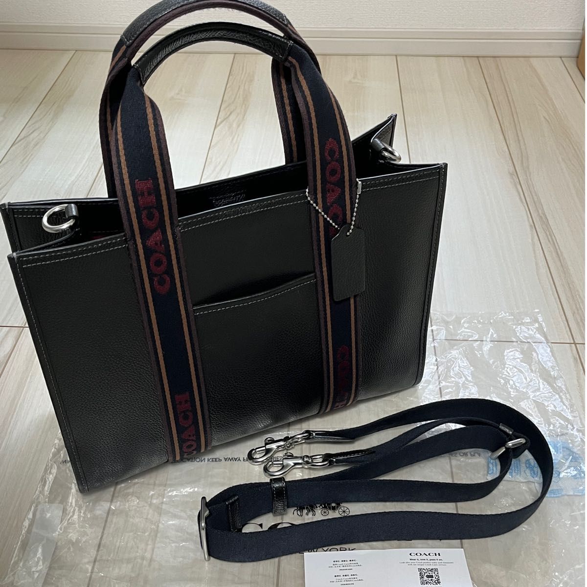 COACH コーチ スミストート ブラック トートバッグ ショルダー COACH コーチ スミストート ブラック トートバッグ ショルダー