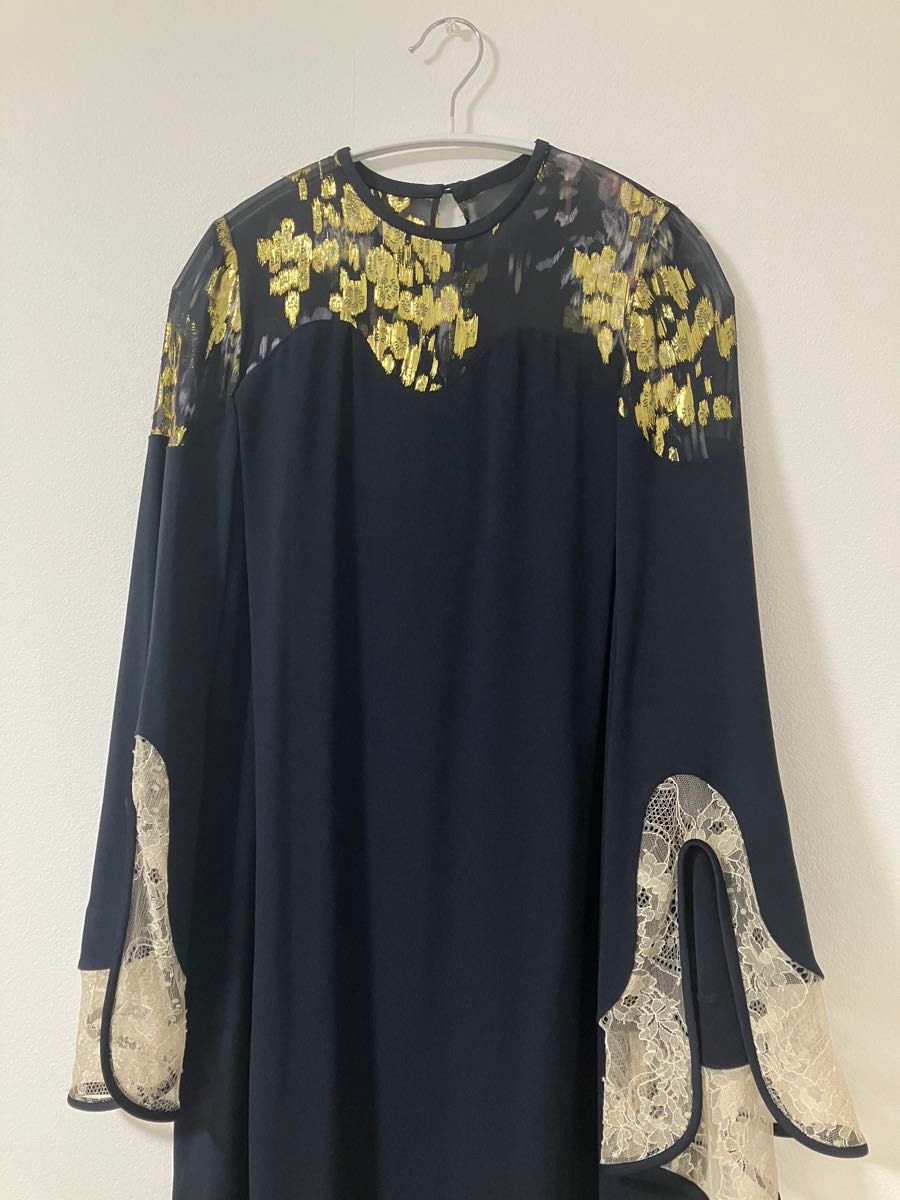 Silk Lame Printed Sleeves I-Line Dress|Yahoo!フリマ(旧 Silk Lame Printed Sleeves I-Line Dress|Yahoo!フリマ(旧