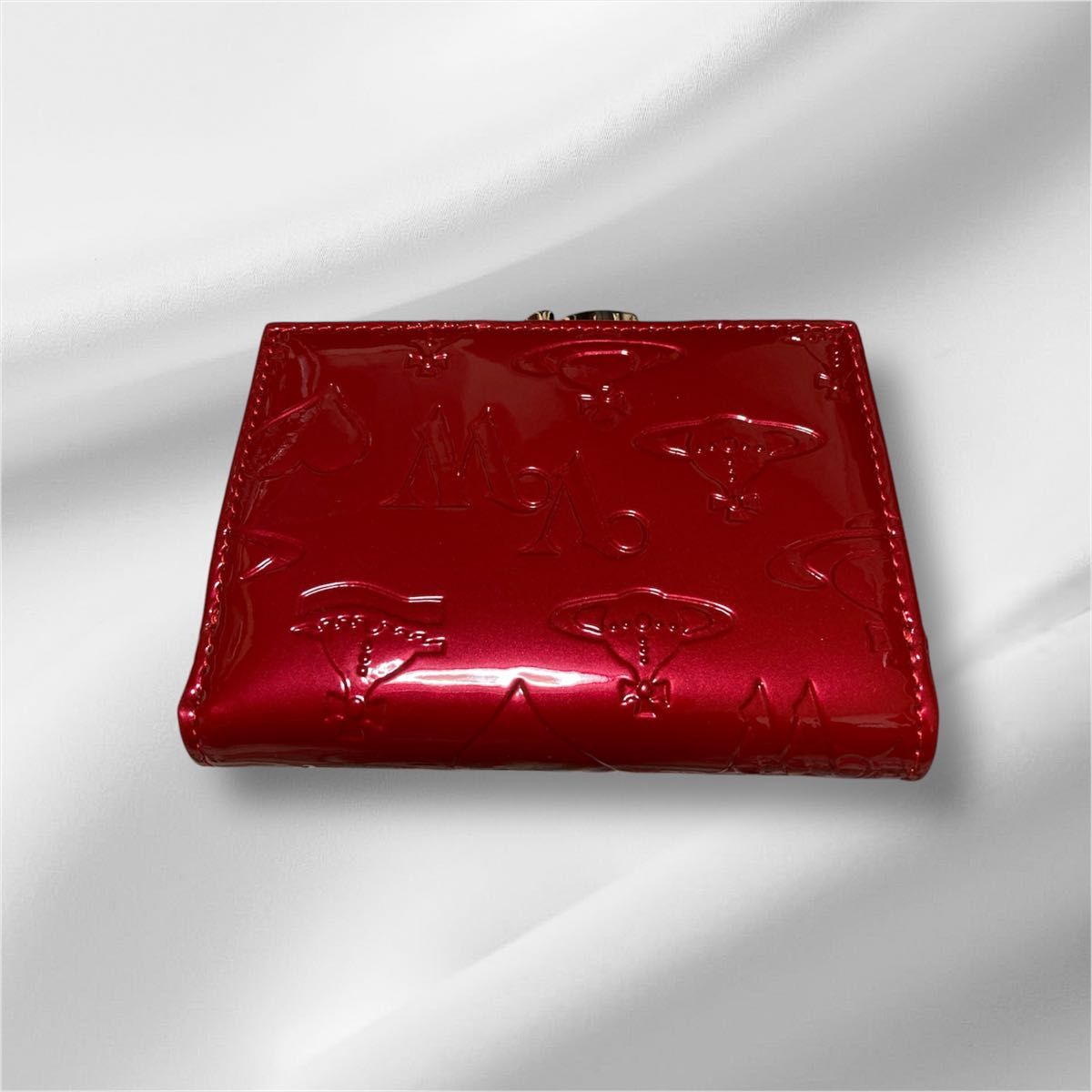 Vivienne Westwood 三つ折り財布 レッド エナメル がま口 Vivienne Westwood 三つ折り財布 レッド エナメル がま口
