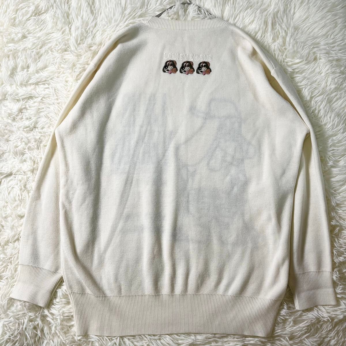 90s セーター 刺繍 両面刺繍 犬 動物 レトロ ユニセックス 90s セーター 刺繍 両面刺繍 犬 動物 レトロ ユニセックス