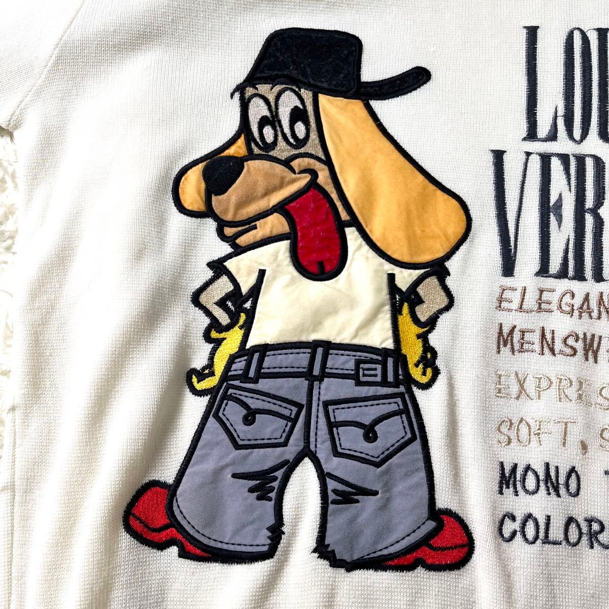 90s セーター 刺繍 両面刺繍 犬 動物 レトロ ユニセックス 90s セーター 刺繍 両面刺繍 犬 動物 レトロ ユニセックス
