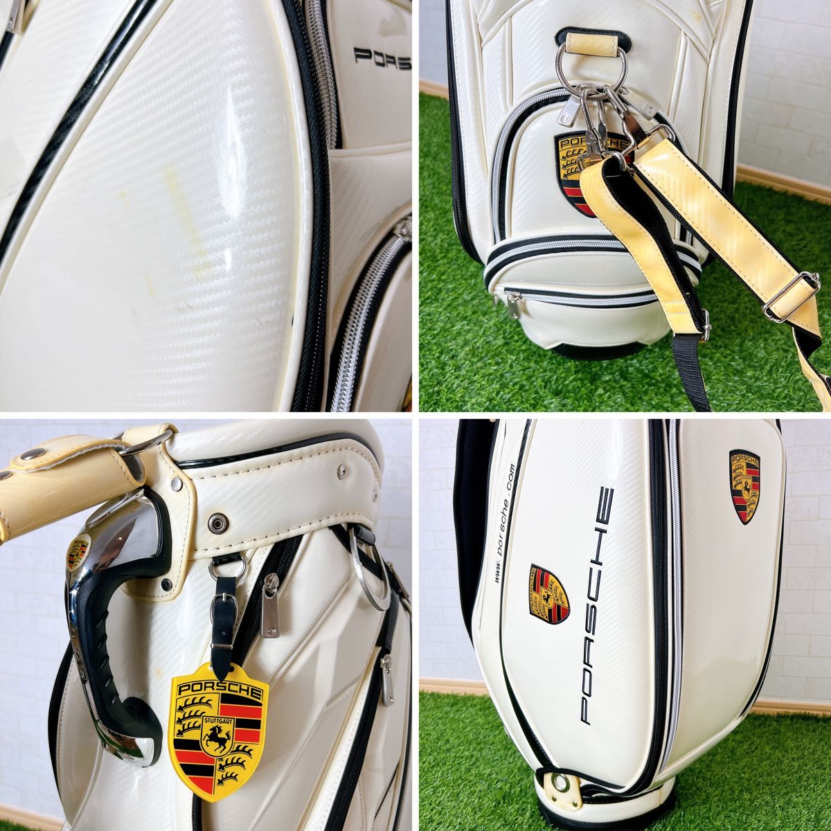 PORSCHE ポルシェ ゴルフ キャディバッグ 9 5型 エナメル 5分割 PORSCHE ポルシェ ゴルフ キャディバッグ 9 5型 エナメル 5分割