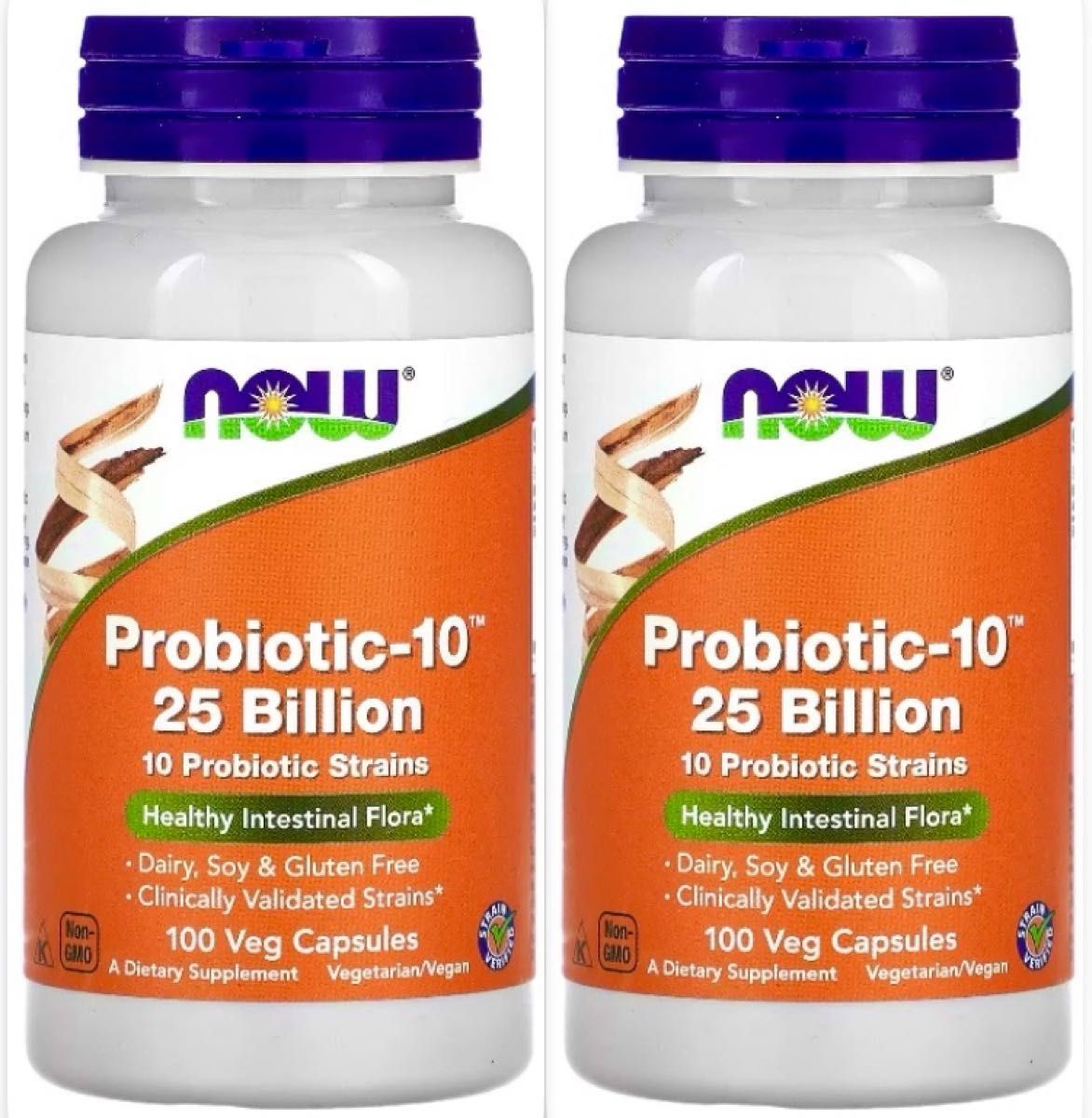 2本 250億 100粒 ナウフーズ Probiotic-10 プロバイオティクス NOW