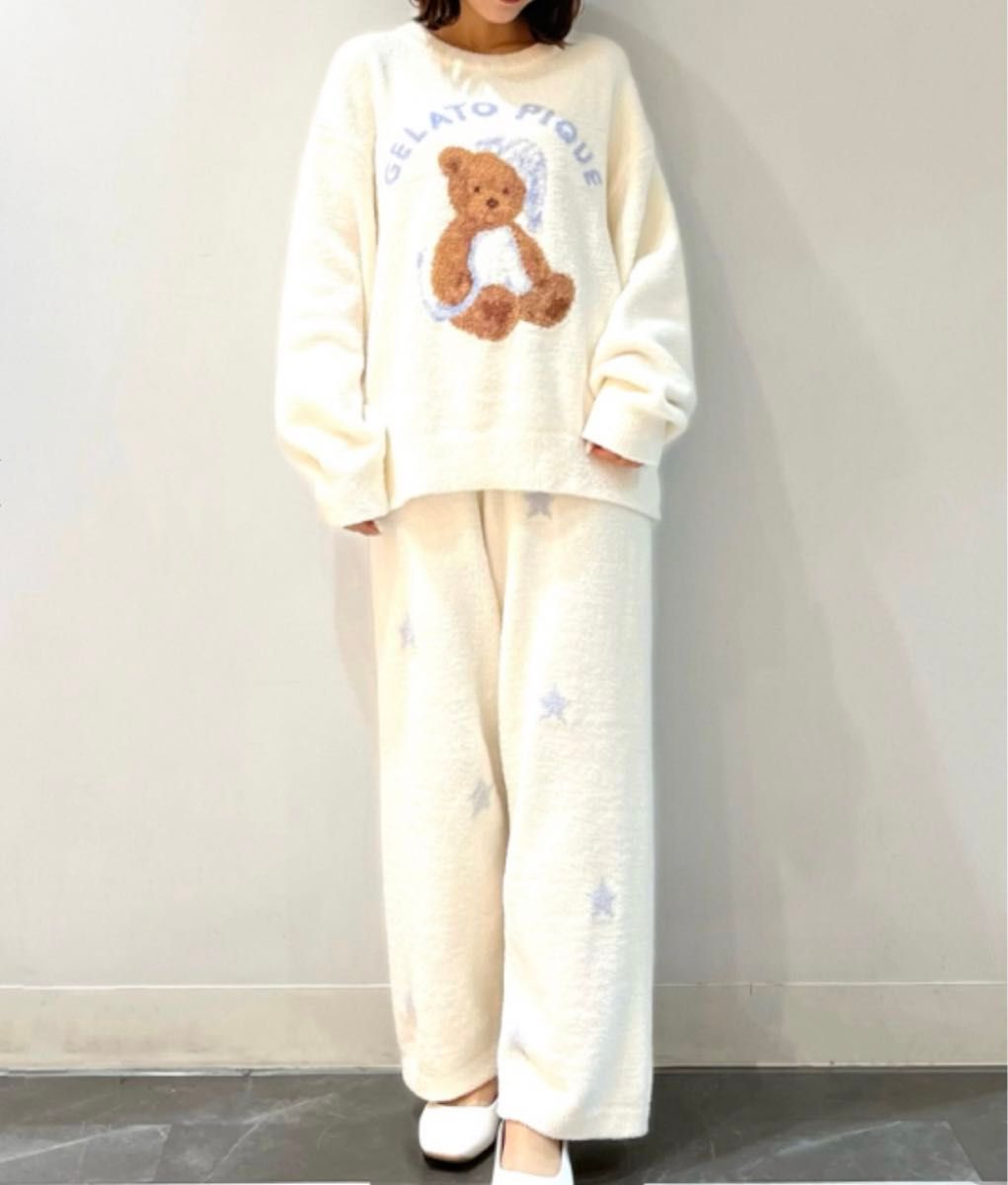 新品 ジェラートピケ 上下2点 BEAR ベア プルオーバー&ロング 新品 ジェラートピケ 上下2点 BEAR ベア プルオーバー&ロング