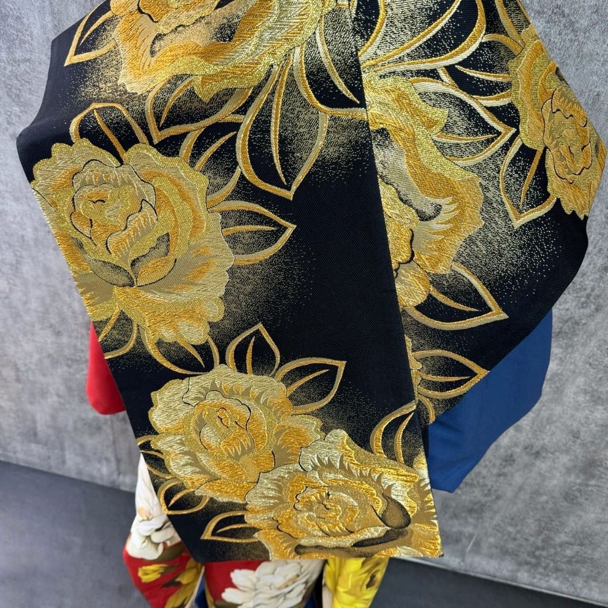 美品 牡丹 大柄 染め分け 珍品 赤青 逸品 フルセット 振袖 美品 牡丹 大柄 染め分け 珍品 赤青 逸品 フルセット 振袖
