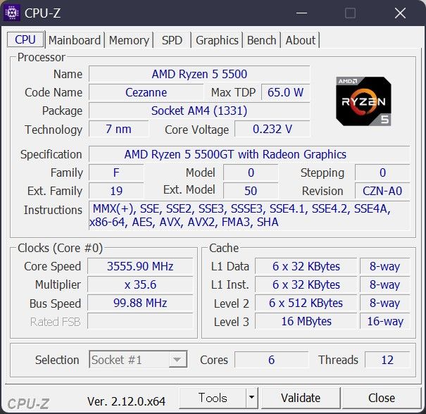 検証済み新品 AMD Ryzen 5 5500GT Socket AM4 Zen3 5600G同等 検証済み新品 AMD Ryzen 5 5500GT Socket AM4 Zen3 5600G同等