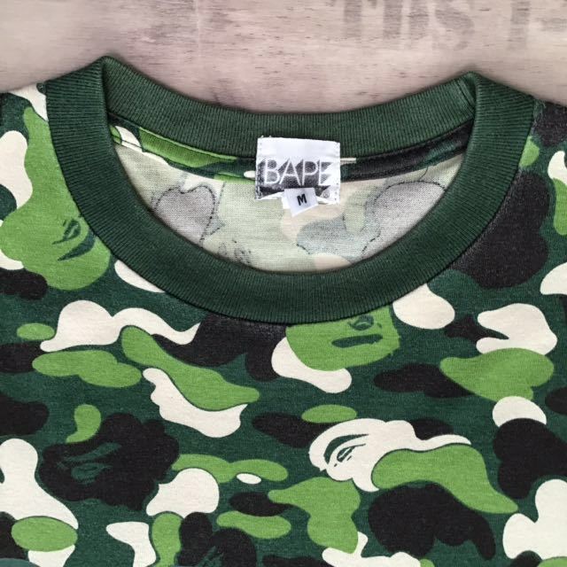 ABC camo green BAPE logo Tシャツ Mサイズ a bathing ape bape エイプ ベイプ アベイシングエイプ ABCカモ 迷彩 nigo 3907_画像3