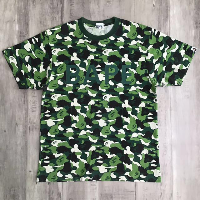 ABC camo green BAPE logo Tシャツ Mサイズ a bathing ape bape エイプ ベイプ アベイシングエイプ ABCカモ 迷彩 nigo 3907