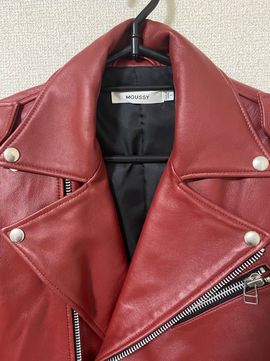 新品 定価5万 本革 MOUSSY マウジー ライダースジャケット 新品 定価5万 本革 MOUSSY マウジー ライダースジャケット