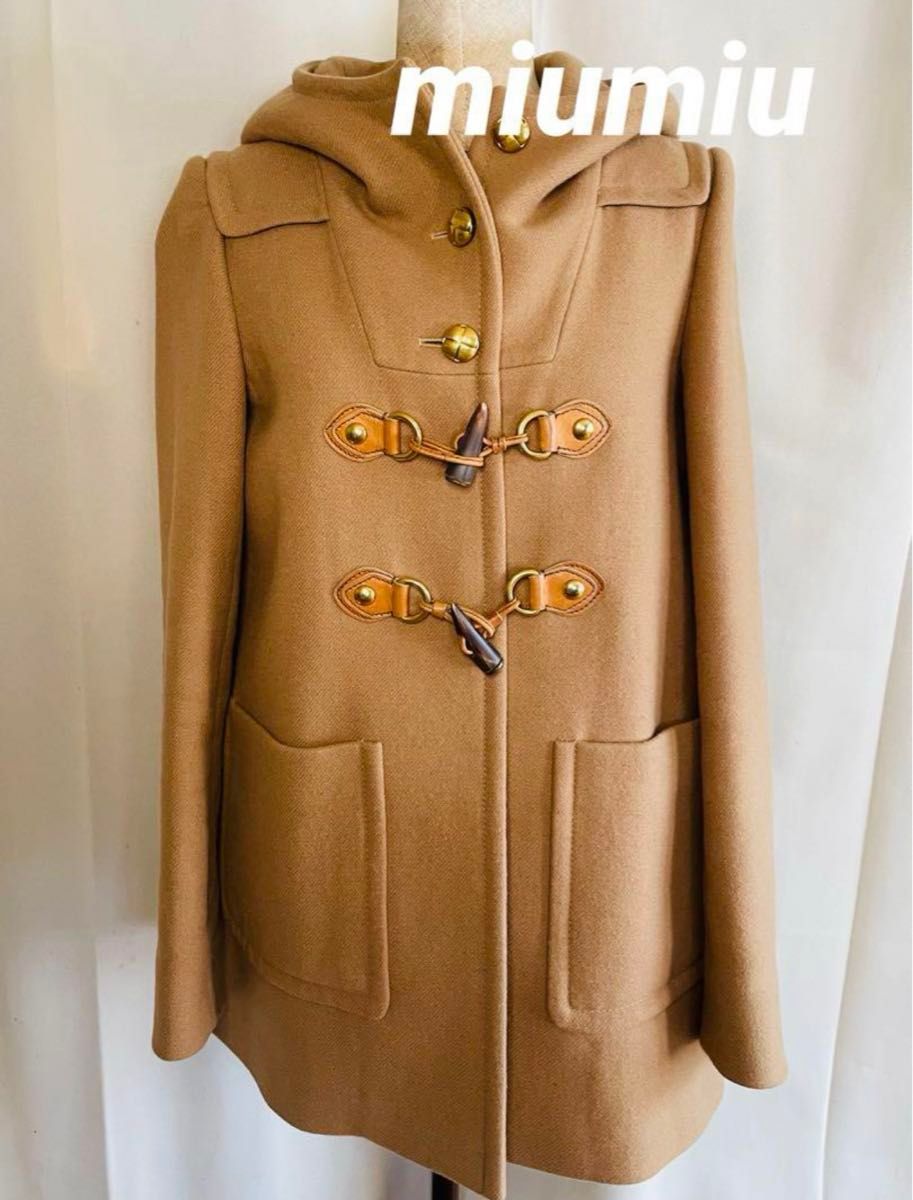 美品♡アンゴラ混♡MIU MIU ミュウミュウ ゴールドボタン たてよ 美品♡アンゴラ混♡MIU MIU ミュウミュウ ゴールドボタン たてよ