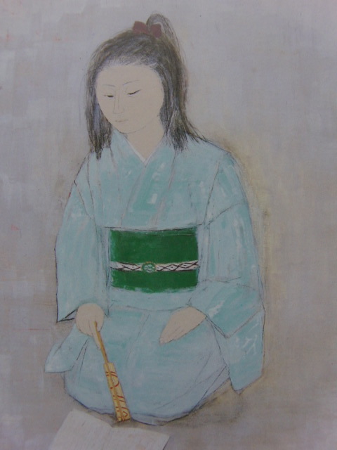 岡本彌寿子、【吟】、希少な額装用画集より、状態良好、新品額装付、日本人画家