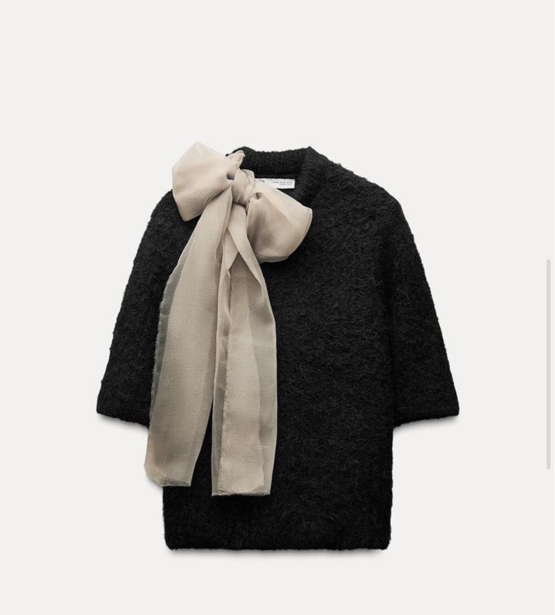 暮らしに便利なアイテム オーガンザリボンニット トップス ニット｜Yahoo!フリマ ZARA トップス