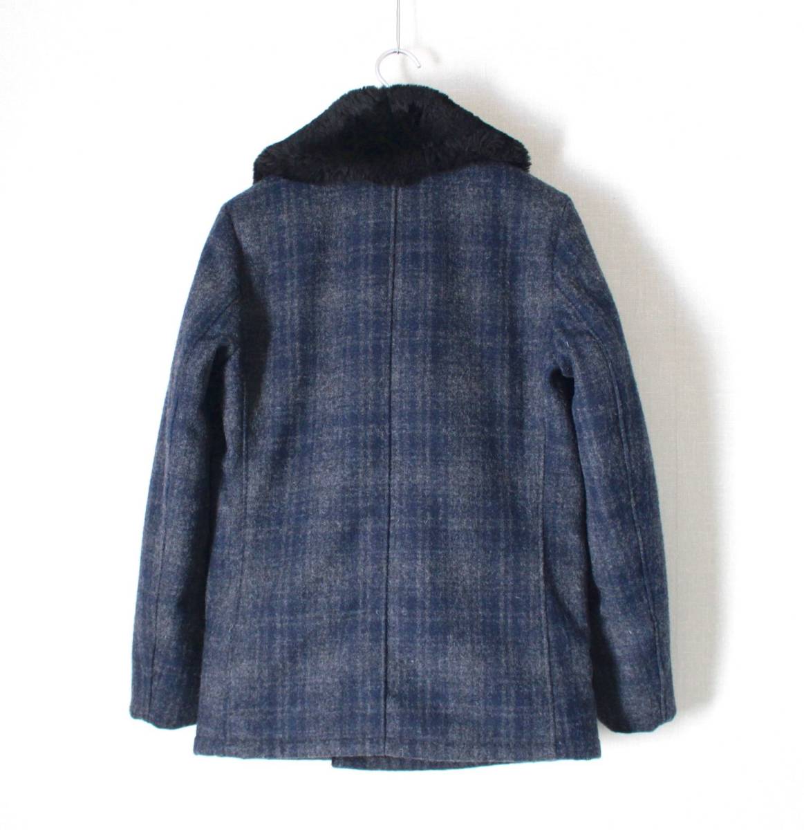 ショット SCHOTT × アユイテ AYUITE ★ ウールリッチ メルトンウール Pコート サイズ36 7476 定価\86,900 ピーコート チェック ボア ★_画像10