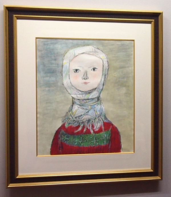 真作保証 荻太郎 「少女」 パステル 水彩画 10号 希少 1点もの 真作保証 荻太郎 「少女」 パステル 水彩画 10号 希少 1点もの