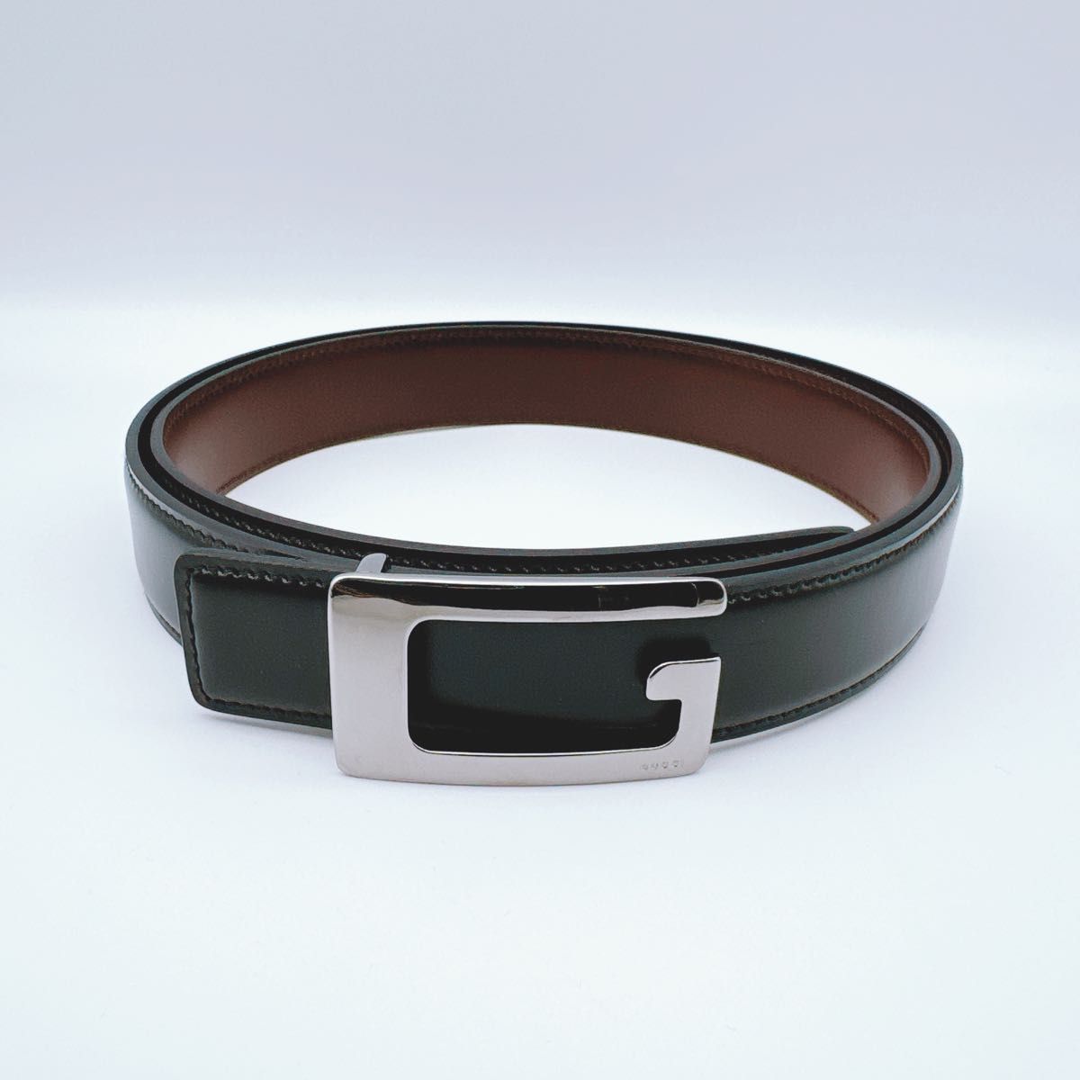 美品】グッチ GUCCI リバーシブル レザーベルト スクエアG 美品】グッチ GUCCI リバーシブル レザーベルト スクエアG