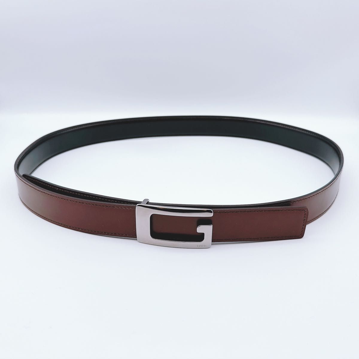 美品】グッチ GUCCI リバーシブル レザーベルト スクエアG 美品】グッチ GUCCI リバーシブル レザーベルト スクエアG