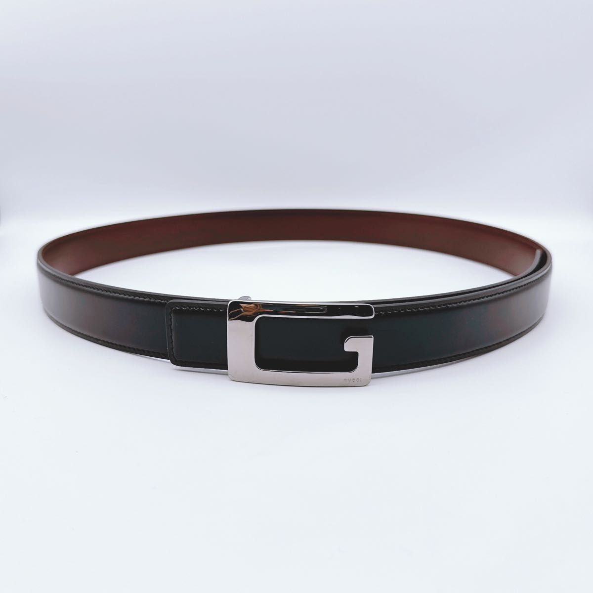 美品】グッチ GUCCI リバーシブル レザーベルト スクエアG 美品】グッチ GUCCI リバーシブル レザーベルト スクエアG