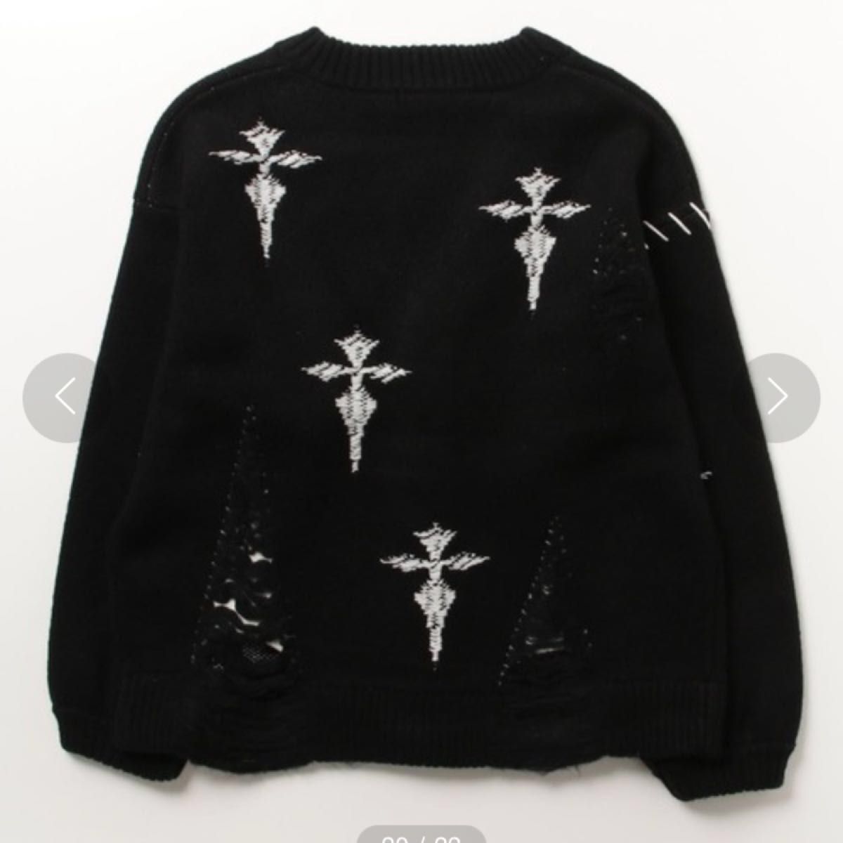 新品】REFLEM レフレム クロス ニット カーディガン ブラック 黒 新品】REFLEM レフレム クロス ニット カーディガン ブラック 黒
