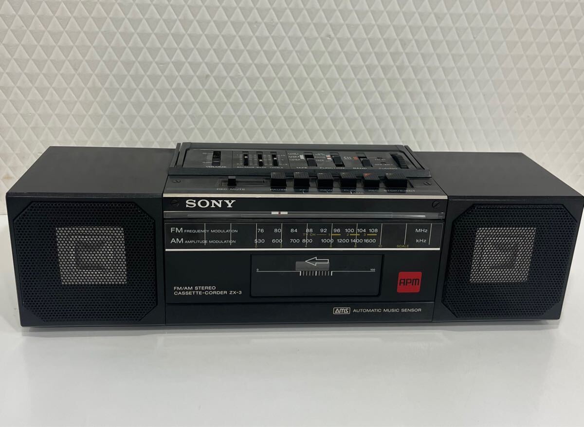 G「24245」SONY ソニー AMP ZX-3 昭和レトロ ラジカセ 簡易動作確認 G「24245」SONY ソニー AMP ZX-3 昭和レトロ ラジカセ 簡易動作確認
