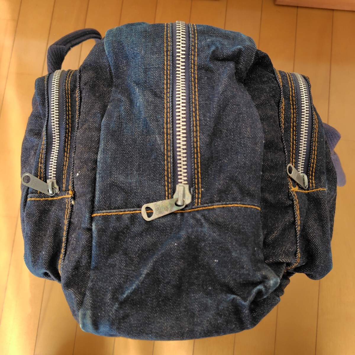 70s ヴィンテージ BIG JOHNビッグジョン デニムボストンバッグ 横46cmx縦27cm_画像9