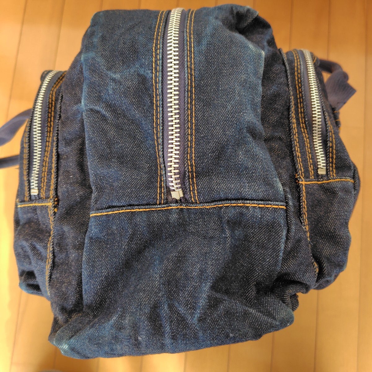 70s ヴィンテージ BIG JOHNビッグジョン デニムボストンバッグ 横46cmx縦27cm_画像8