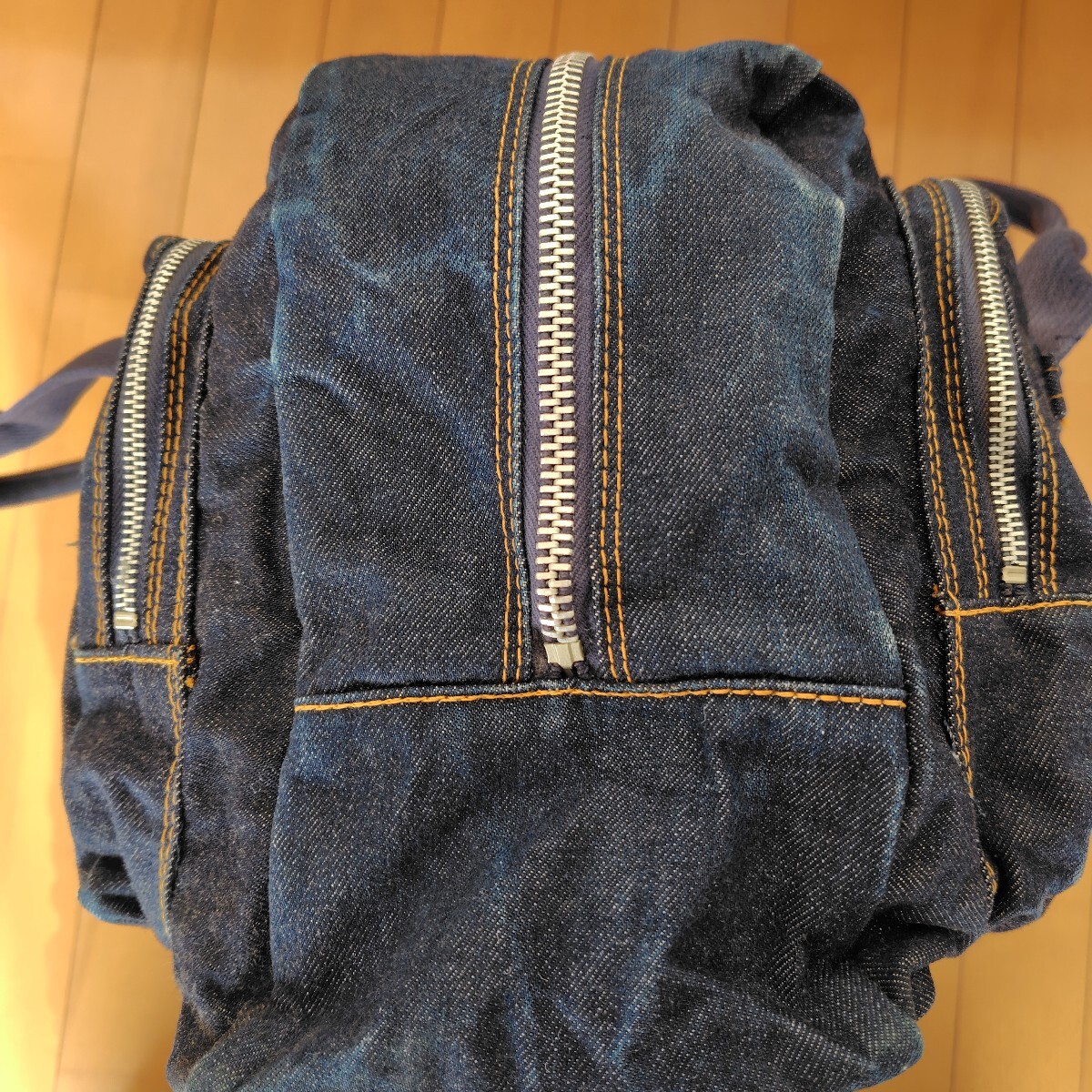 70s ヴィンテージ BIG JOHNビッグジョン デニムボストンバッグ 横46cmx縦27cm_画像7