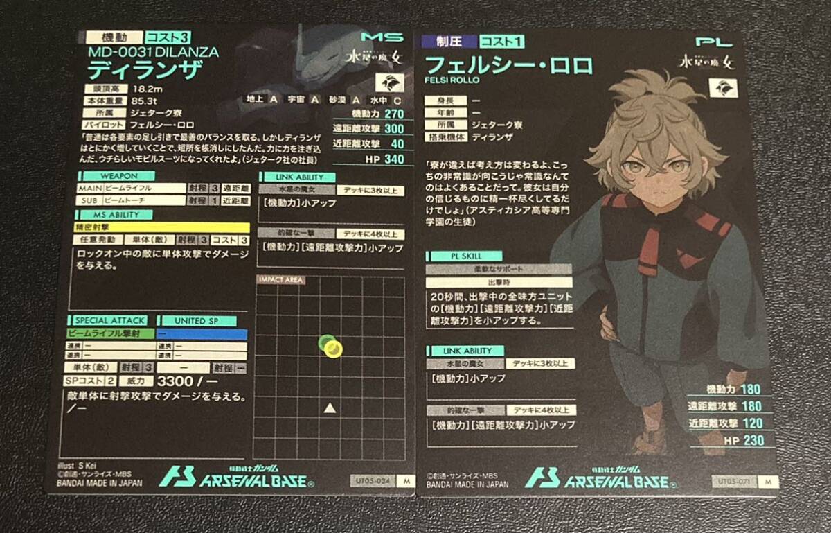 ★即決★ 機(jī)動(dòng)戦士 ガンダムアーセナルベース UNITRIBE 5弾★M★ディランザ フェルシー?ロロ★UT05-034 UT05-071★Mレア 水星の魔女